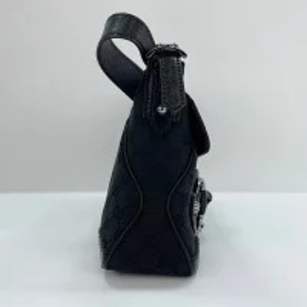 Gucci GG Canvas Horsebit Chain Handbag Black - Picture 4 of 11